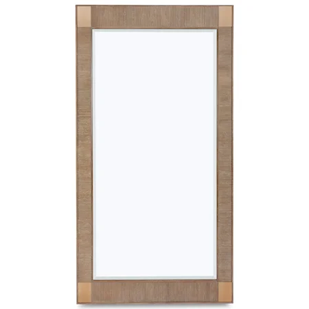 Hudson Floor Mirror with Brass Corner Insets